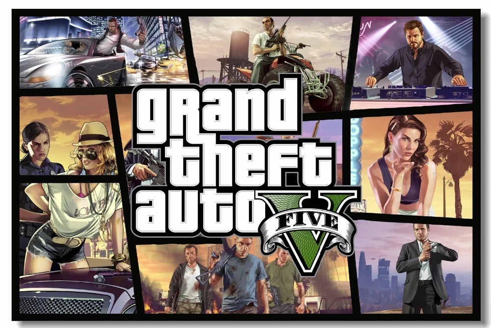 Настенная картина на заказ Grand Theft Auto San Фер Постер GTA 5 видеообои для гостиной