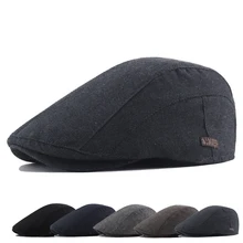 Шапки s Мужская однотонная, с приметанными оборками кепка газетчика для мужчин и женщин Берет крышка с регулировкой восьмиугольник шапки Мужские чёрный берет французская шляпа