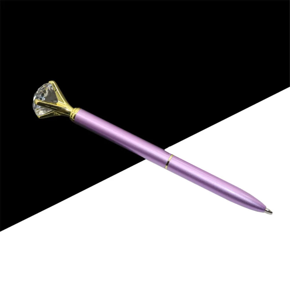 Kawaii Шариковая ручка, большая металлическая шариковая ручка с большим бриллиантом, синяя и черная волшебная ручка, модные школьные офисные принадлежности