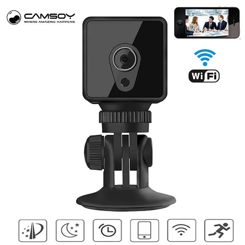 Мини камера Camsoy S1 H.264 WiFi Cookycam 1080P HD IP P2P ночное видение Обнаружение движения