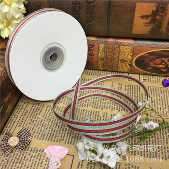

6mm three ribbon gold stripe colorful Christmas belt DIY bow gift flower baking packaging ribbon