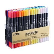 STA 80Colors Set Water Based Ink Sketch Marker Pens Twin Tip Fine Brush Marker Pen For