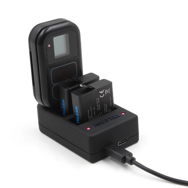TELESIN 3way дистанционное управление и батарея 2 в 1 зарядное устройство для GoPro Hero 6 5 4, с 2 шт. для Hero 5 мАч батарея 1220 Hero 6