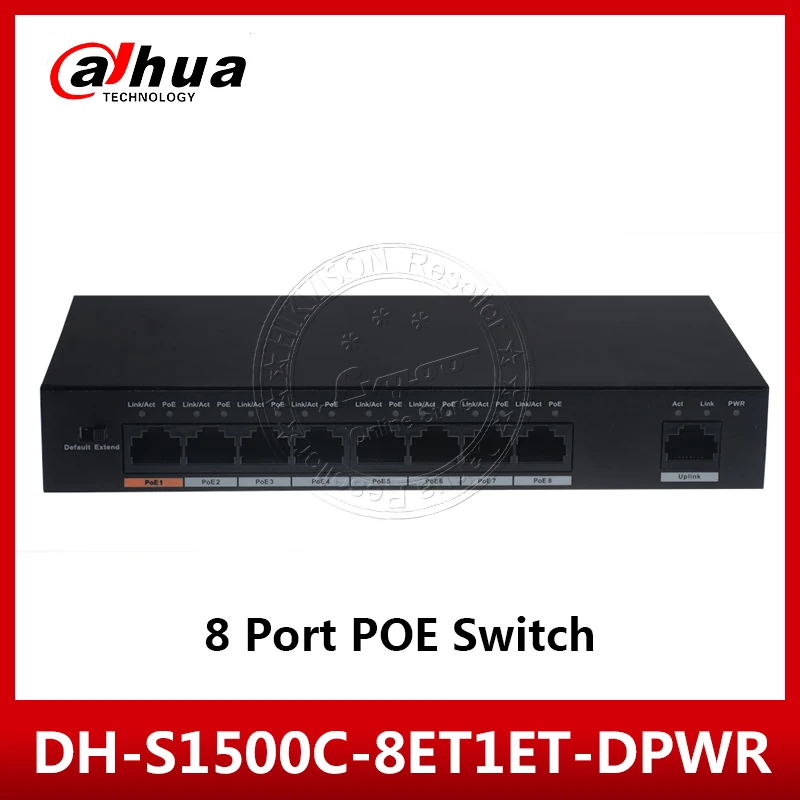 Dahua 8-портовый POE переключатель Φ IEEE802.3af IEEE802.3at Hi-PoE 1*10/100 Мбит/с 8*10/100 | Безопасность и