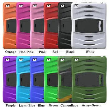 

30pcs/lot For New iPad 9.7 2017/2018 Heavy Duty Shockproof Rubber Hard Case With Kickstand For iPad 6th generation