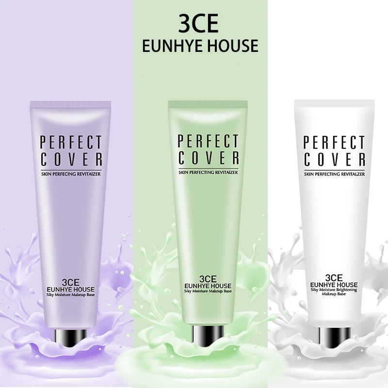 

3CE Eunhye House Primer BB Cream Foundation Concealer Moisturizing Hydrating Creams Face Makeup Milky white purple green