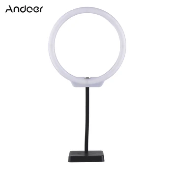 

Andoer H-15B Mobile Power Supply Ring Light 144pcs LED Light 3200K-5600K 5V 2A Ring Video Lamp for Makeup Camera Phone Shooting