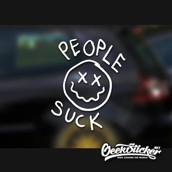 

People suck funny Waterproof Reflective Universal Car the Whole body sticker Vinyl Car Warning Decal Bumper Sticker Black/Silver