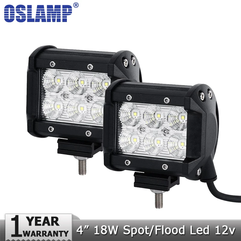Oslamp 4 18W LED Work Light 12v 24v Spot Flood Beam Led Work font b Lamp