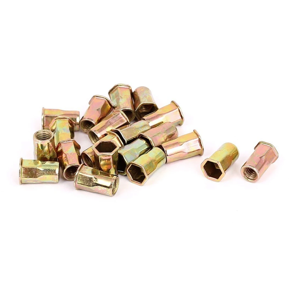 M5 Reduced Head Hex Body Open End Blind Rivet Nuts Nutserts 30pcsin