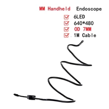 USB Endoscope Newest 7MM 1M 6 LED PC Android Endoscope Hard Cable Borescope Tube Inspection Wire Video Endoscope Camera