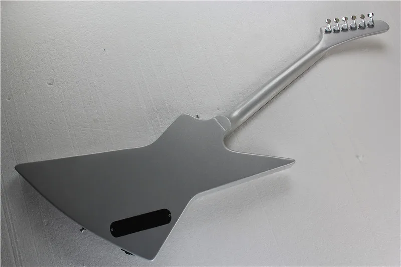 

Wholesale New Arrival Explorer Model Electric Guitar Silver grey left hand Guitar Free Shipping