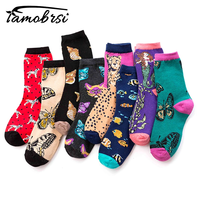 

Street Cartoon Creativity Pattern Leopard Beagle Cat Animal Crazy Cotton Funny Women Casual Socks Men Novelty Happy Short Socks