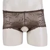 YiZYiF-bóxer con entrepierna abierta para hombre, ropa interior, pantalones cortos, Gay, sin entrepierna, transparente, con volantes, de encaje elástico, triangular ► Foto 2/6