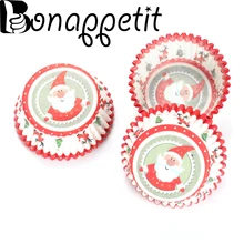 100 шт Рождественский капкейк Санта Клаус обертки бумажные стаканчики для торта Маффин форма для выпечки кондитерских изделий Инструменты вечерние принадлежности для дома и кухни