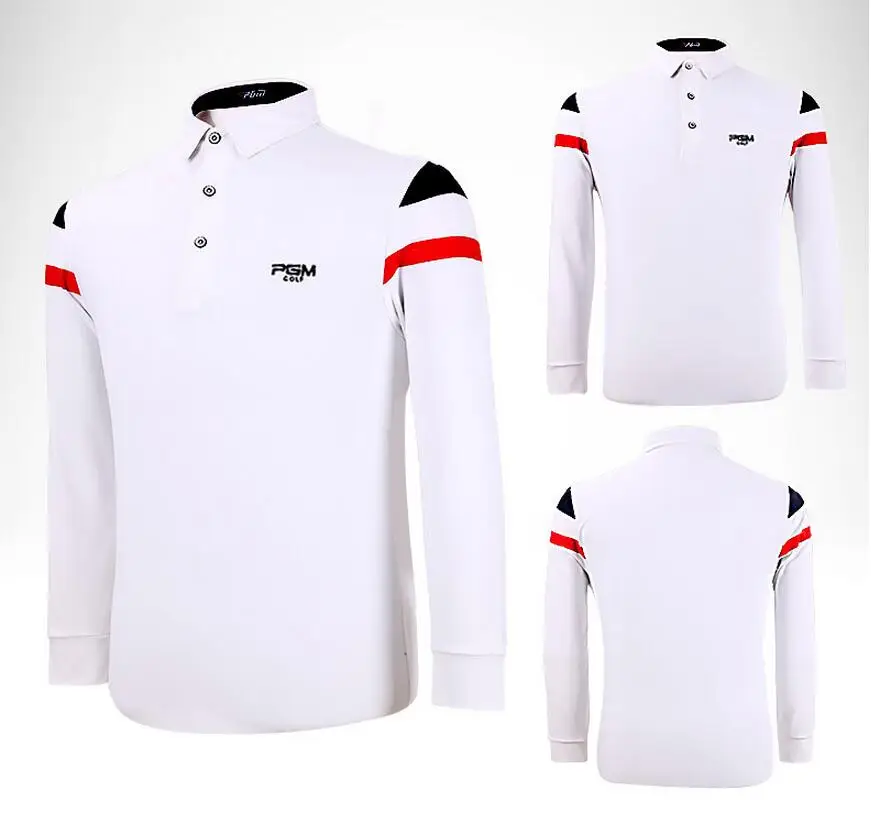 2017 autumn winter PGM golf apparel men's Quick Dry High elasticity Thick Long Sleeved Golf T-shirt softness Polo Shirt