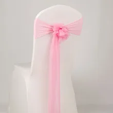 Горячая 50 шт/партия розовый/синий уже завязанный сетчатый стул лента для свадьбы праздничное украшение для дня рождения церемония банкета стул Задняя лента