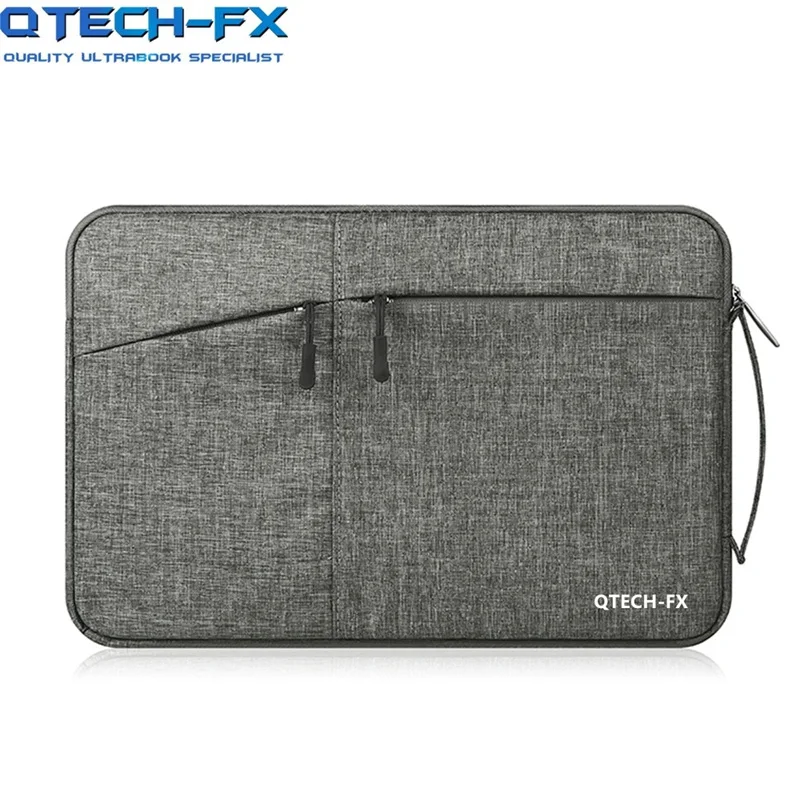 Холщовая Сумка для ноутбука модная женская мужская защита для QTECH Apple lenovo hp компьютер 1" 15,6" Бизнес Студенческая ручная переноска розовый красный - Цвет: Темно-серый