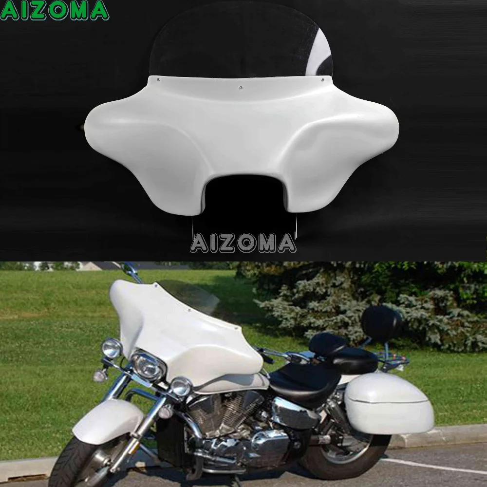 Motorcycle Detachable Batwing Fairing Wind Deflector 6x9 Speakers