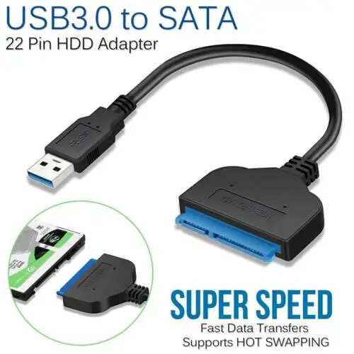 

USB 3.0 to SATA 2.5" HDD Adapter Cable USB 3.0 to 2.5" SATA III Hard Drive Adapter Cable/UASP -SATA to USB3.0 Converter 3D19