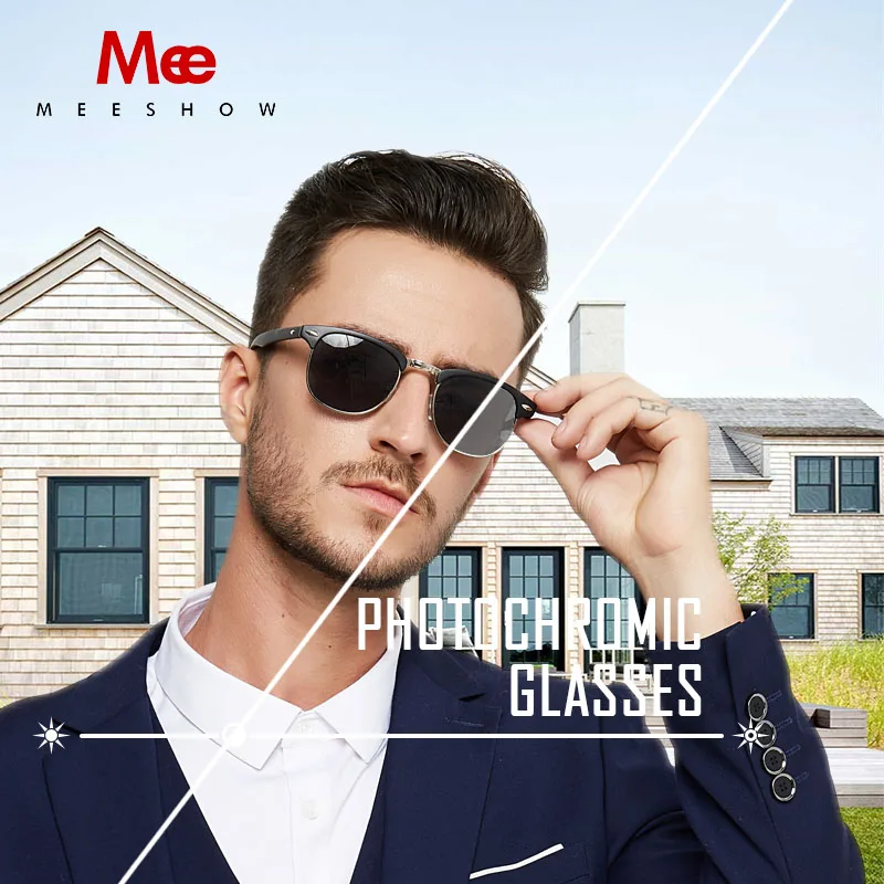 

MEESHOW optical Glasses frame with photochromic lens new stylish photo gray photo brown UV400 prescription glasses