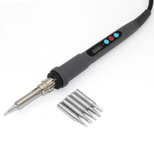 Цифровой ЖК Регулируемый температурный Электрический припой для паяльника станция ремонтные инструменты 220 в 60 Вт Керамический нагреватель 900 м наконечник VS 936d