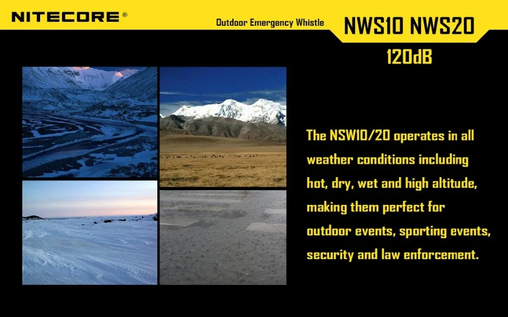 NITECORE 120 дБ Открытый аварийный спасательный свисток NWS10 титановый сплав наружные портативные аксессуары для освещения