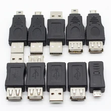 10Pcs OTG 5pin F M Mini Changer Adapter Converter USB Male to Female Micro USB Adapter
