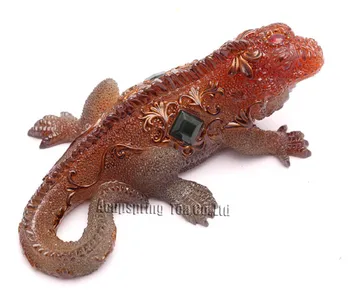 

Allochroic Mascot,Yellow Chameleon Ornament, tea pet, will change color, newness gifts, S1026B, Free Shipping