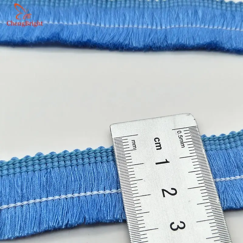 CHENGBRIGHT 40 ярдов 2,5 см широкая кружевная бахрома отделка отделочная кисточка для латинских платьев сценическая одежда аксессуары ленты кисточкой - Цвет: Sky blue