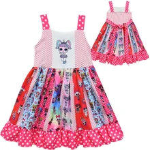 Милое платье для девочек Детские платья на день рождения с рисунком куклы Удобный слинг детская одежда