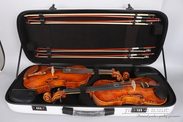 Étui pour violon double 4/4 avec serrure à code, étui carré en