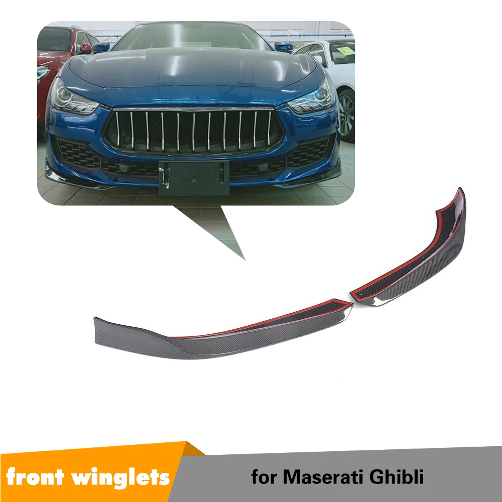 

Carbon Fiber For Maserati Ghibli Base Sedan 2018 2019 Front Bumper Lip Splitters