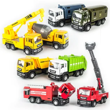 

KIDAMI 1:50 Alloy Pull Back Diecast Car Model Gift toys for children siku autos a escala fireman tractor carro miniatura
