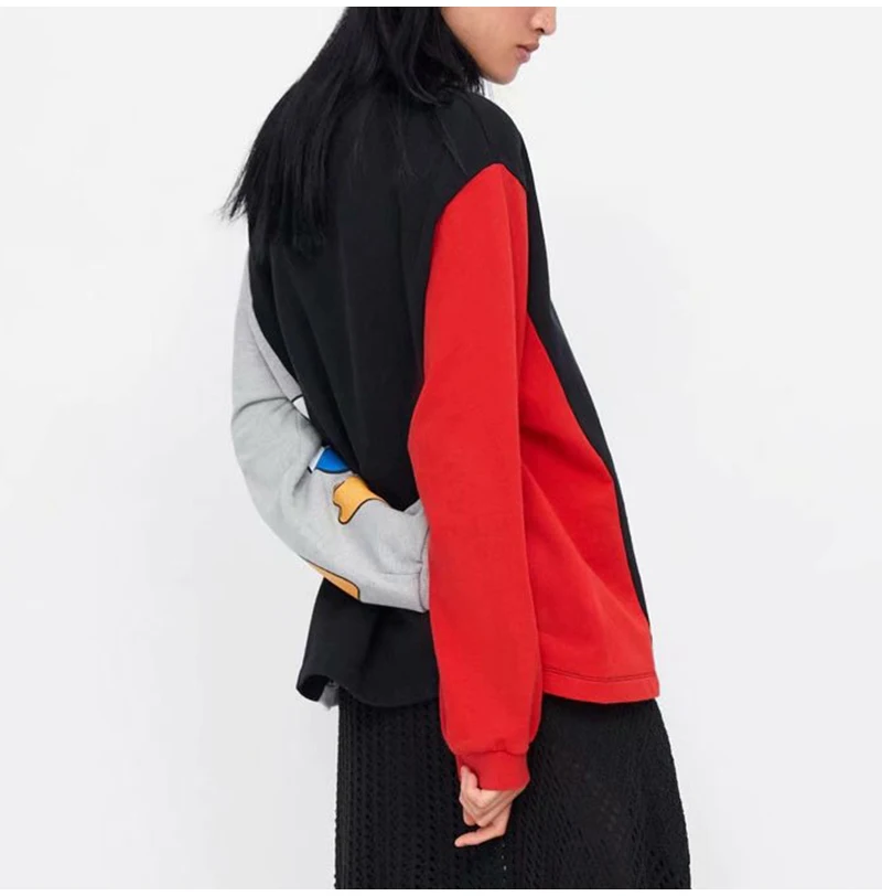 Artsnie streetwear cartoon print women sweatshirt spring 19 oversized hoodie o neck long sleeve knitted casual sweatshirts 5 knitted casual sweatshirts cartoon print women hoodie long sleeve