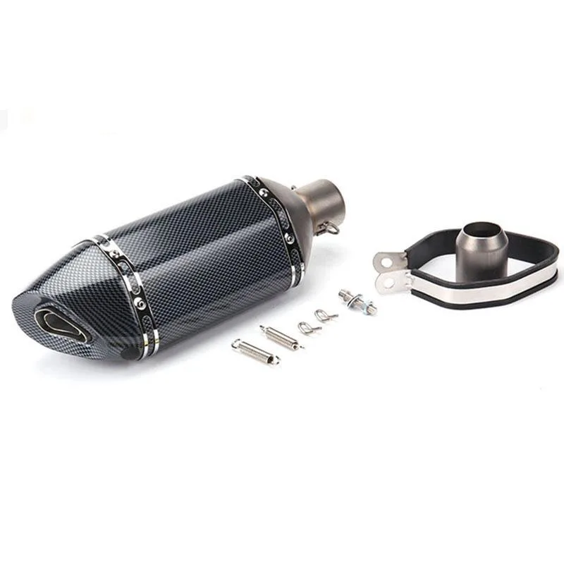 TKOSM motocicleta Yoshimura Escape Universal 51mm longitud 380mm 470mm 570mm Acero inoxidable cara motocicleta Escape silenciador Escape
