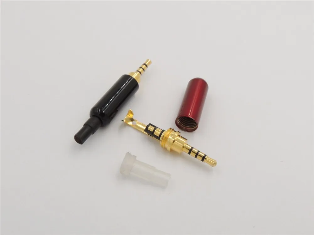 Copper gold stereo 2 5mm 4 pole male repair headphone jack Solder cable adapter connection audio plug connectors