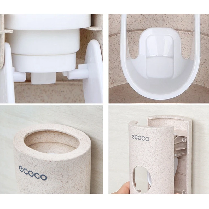 Bathroom Degradable Wheat Straw Paste Stick-Up Type Household Automatic Toothpaste Squeezers Reusable For Home Family Bathroom Degradable Wheat Straw Paste Stick-Up Type Household Automatic Toothpaste Squeezers Reusable For Home Family