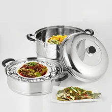 Сковорода Пароварка из нержавеющей стали кастрюля с выпуском пара с паром высокий горшок 016