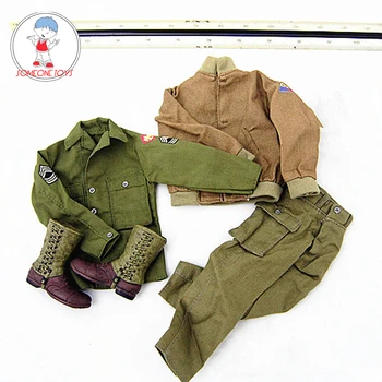 

DML 1/6 DIY WWII USA Army Male Tank Armer Soldiers Uniforms Military Clothes Boots For 12 Inches Action Figures