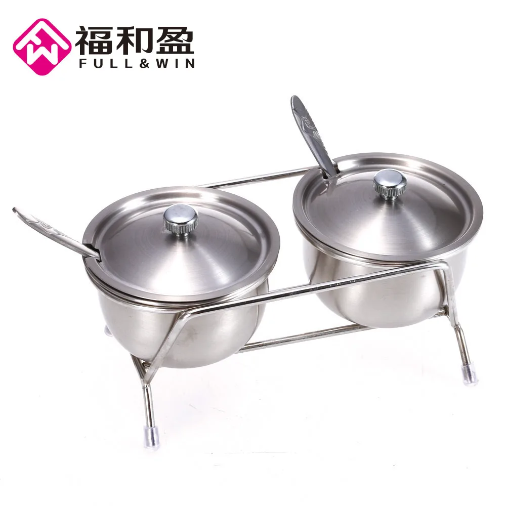 

Spice Jar Multipurpse Stainless Steel Spice Storage Rack Cruet Salt Pepper Shakers Condiment Sugar Bowl Canister Seasoning Tools