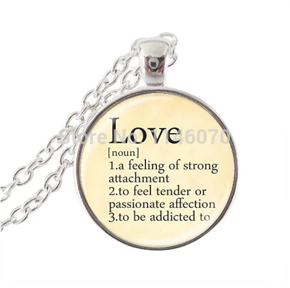 New fashion letter necklace dictionary definition pendant love
