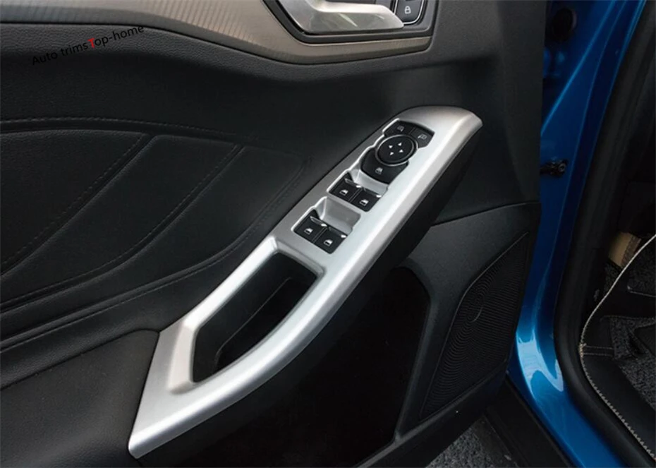 Yimaautotrims Внутренняя дверь подлокотник окно Лифт кнопка Крышка отделка Подходит для Ford Focus углеродное волокно вид интерьера молдинги