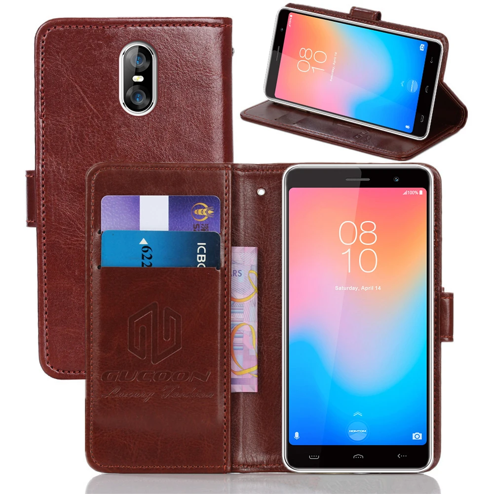 

GUCOON Classic Wallet Case for HomTom C13 Cover PU Leather Vintage Flip Case for iLA 8X Fashion Phone Bag Shield