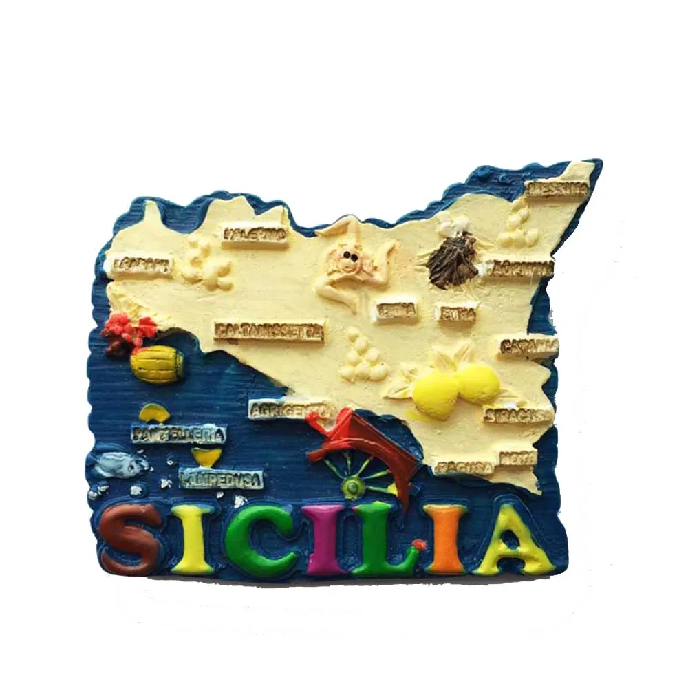 Lychee Life Sicilia карта магниты на холодильник креативный 3D магнитная наклейка