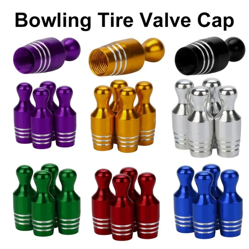 

2018 Hot selling New Cover Caps 2.7x1cm 7 colors 4x Aluminum Bullet Car Truck Cover Bowling Tire Rim Valve Wheel Stem Caps