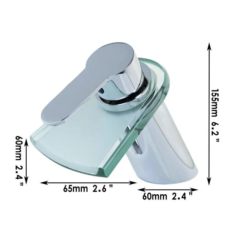 Monite прозрачный стеклянный водопад умывальник кран 1 Ручка для ванной хромированный настил крепление для раковины сосуд смеситель кран