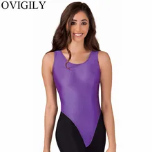  OVIGILY Women Sexy Tank Leotard For Ballet Dance Girls Nylon Spandex Sleeveless Gymnastics Leotards Bodysuits Lycra Skin Tights 