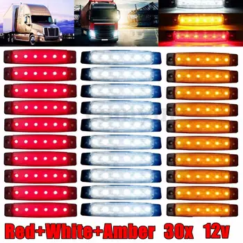 

30x/set Car External Lights LED Auto Car Bus Truck Lorry Side Marker Indicator Led Trailer Light Rear Side Lamp White/Red/Amber