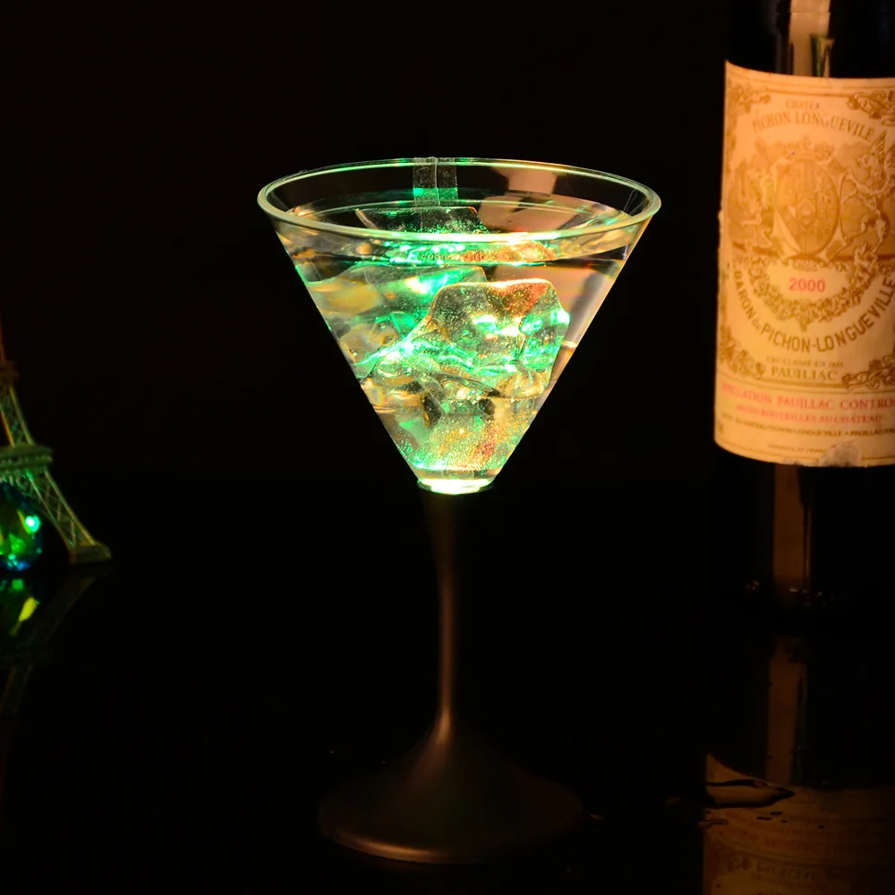 2PCS LED Goblets Flashing LED Glass Matini Cocktail Champagne Wine